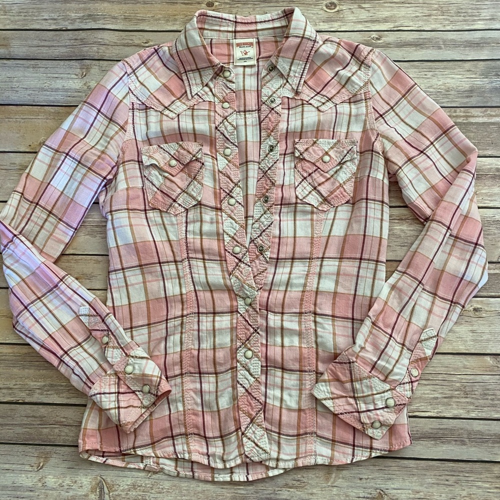 True Religion Soft Flannel Plaid Button Down